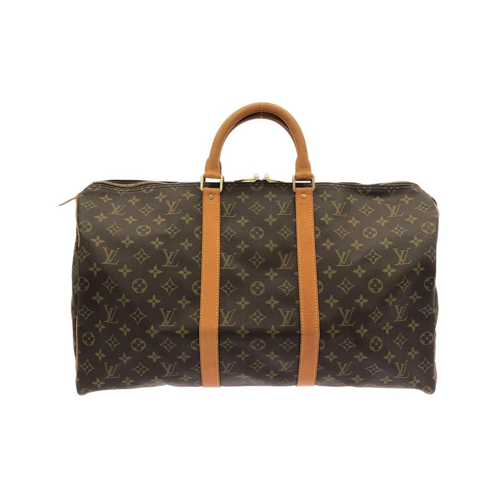 LOUIS VUITTON Authentic Brown Monogram Keepall 50 Boston Bag